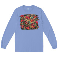 Colony Blue Easter Butterflies Background Long Sleeve Tee - RanaPortraitStore