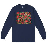 Navy Easter Butterflies Background Long Sleeve Tee - RanaPortraitStore