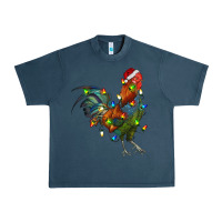 Midnight Navy Christmas Lights Rooster Urban Heavy Tee - RanaPortraitStore