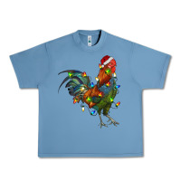 Pebble Blue Christmas Lights Rooster Urban Heavy Tee - RanaPortraitStore