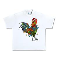 White Christmas Lights Rooster Urban Heavy Tee - RanaPortraitStore