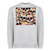 Heather Grey cinco de mayo skull Heavyweight Sweatshirt - CowGirlArtShop