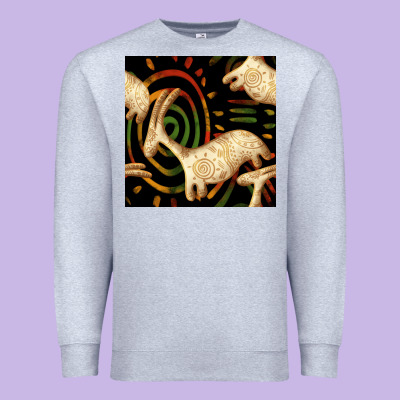 African Ethnic Animal Seamless Pattern Premium Sweatshirt Designed By Bundleandbundleshop