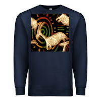 Navy african ethnic animal seamless pattern Premium Sweatshirt - BundleAndBundleShop
