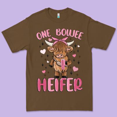 One Boujee Heifer Premium Tee Designed By Maliassmallbusiness