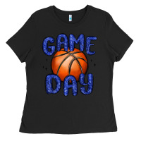 Black game day basketball Ladies Tee - MaliasSmallBusiness