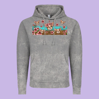 Floral Chihuahua Dogs Vintage Hoodie Designed By Jasminsmagicworld