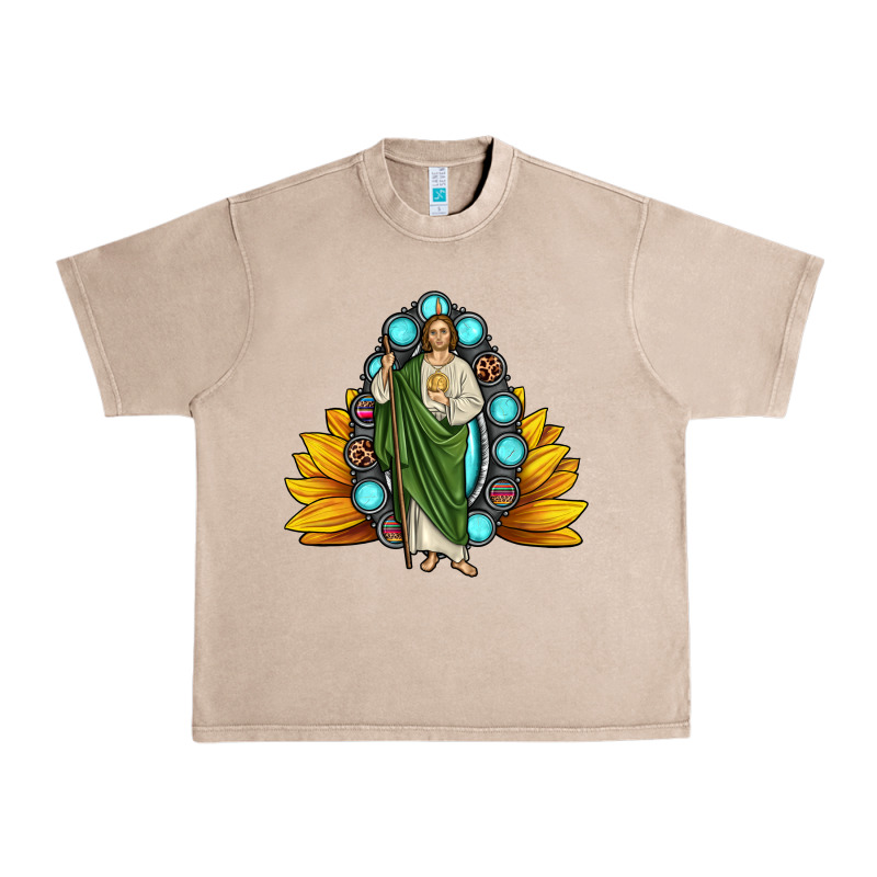 San Judas Gemstone Sunflower Urban Heavy Tee by JahusDesignShop | Teevron