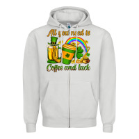Dove Grey St. Patrick's All you need is coffee and luck Zipper Hoodie - OliviaCreatesArt