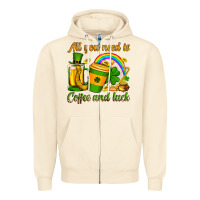 Sandshell St. Patrick's All you need is coffee and luck Zipper Hoodie - OliviaCreatesArt