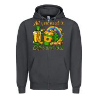 Smoke St. Patrick's All you need is coffee and luck Zipper Hoodie - OliviaCreatesArt