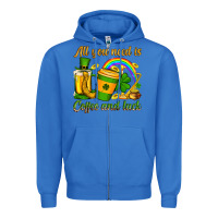 True Royal St. Patrick's All you need is coffee and luck Zipper Hoodie - OliviaCreatesArt