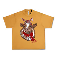 Peanut Butter Christmas Heifer With Scarf Urban Heavy Tee - RanaPortraitStore