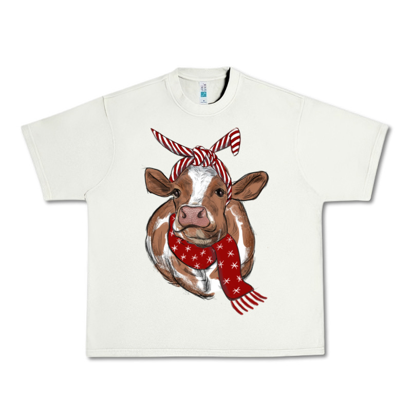 Christmas Heifer With Scarf Urban Heavy Tee by RanaPortraitStore | Teevron