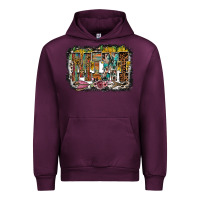 Mauve Wine mini western Urban Hoodie - RacoonDesign