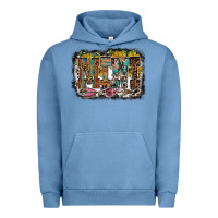 Pigment Pebble Blue mini western Urban Hoodie - RacoonDesign