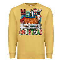 Antique Gold merry christmas simmental cow Premium Sweatshirt - FaDigitalArtStudio