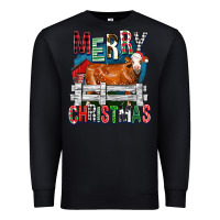 Black merry christmas simmental cow Premium Sweatshirt - FaDigitalArtStudio