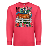 Cardinal merry christmas simmental cow Premium Sweatshirt - FaDigitalArtStudio