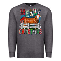Charcoal Heather merry christmas simmental cow Premium Sweatshirt - FaDigitalArtStudio
