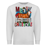 Dove Grey merry christmas simmental cow Premium Sweatshirt - FaDigitalArtStudio