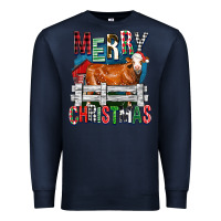 Navy merry christmas simmental cow Premium Sweatshirt - FaDigitalArtStudio