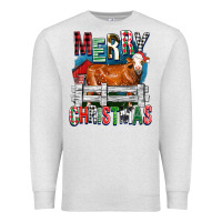 Oatmeal Heather merry christmas simmental cow Premium Sweatshirt - FaDigitalArtStudio