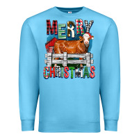 Ocean Blue merry christmas simmental cow Premium Sweatshirt - FaDigitalArtStudio