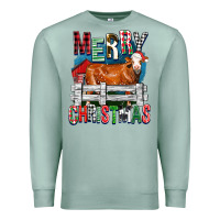 Seafoam merry christmas simmental cow Premium Sweatshirt - FaDigitalArtStudio