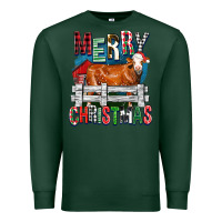 Sports Green merry christmas simmental cow Premium Sweatshirt - FaDigitalArtStudio