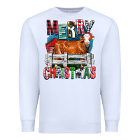 White merry christmas simmental cow Premium Sweatshirt - FaDigitalArtStudio