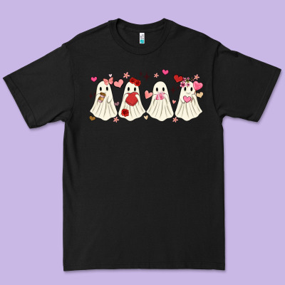 Valentines Day Ghost Premium Tee Designed By Maliassmallbusiness