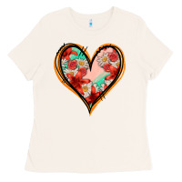 Bone floral orange glitter heart Ladies Tee - Jasminsmagicworld