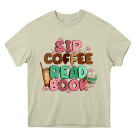 Mossy sip coffee read book Heavy Core Tee - MaliasSmallBusiness