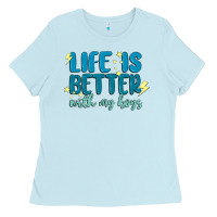 Baby Blue life is better with my boys Ladies Tee - MaliasSmallBusiness