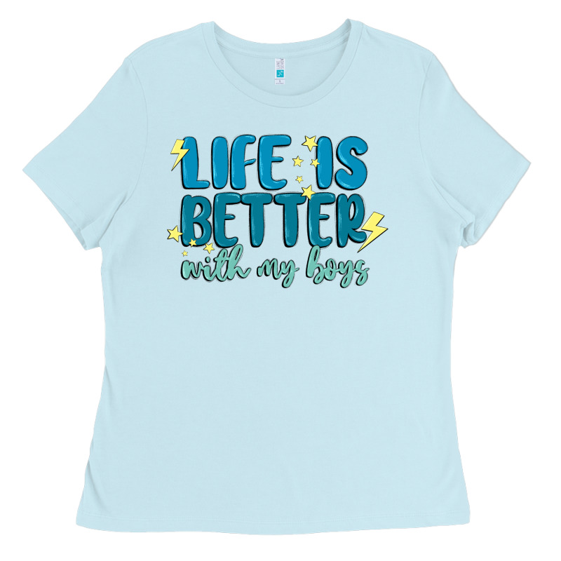 Life Is Better With My Boys Ladies Tee by MaliasSmallBusiness | Teevron