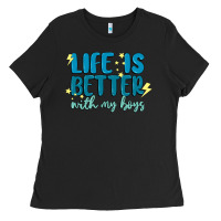 Black life is better with my boys Ladies Tee - MaliasSmallBusiness