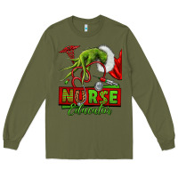 Army Green grinch hand nurse educator Long Sleeve Tee - NancyCooperArtShop
