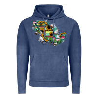 Vintage Denim Guerrero Mexico Sunflower Map Vintage Hoodie - RanaPortraitStore