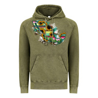 Vintage Olive Guerrero Mexico Sunflower Map Vintage Hoodie - RanaPortraitStore