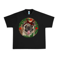 Black Christmas Pug With Leopard Urban Heavy Tee - RanaPortraitStore
