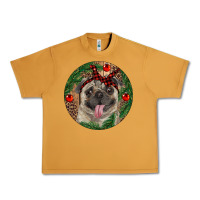 Peanut Butter Christmas Pug With Leopard Urban Heavy Tee - RanaPortraitStore