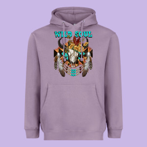 Wild Soul Bull Skull Heavyweight Hoodie Designed By Fadigitalartstudio