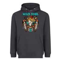 Smoke Wild Soul Bull Skull Heavyweight Hoodie - FaDigitalArtStudio
