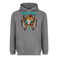 Storm Wild Soul Bull Skull Heavyweight Hoodie - FaDigitalArtStudio