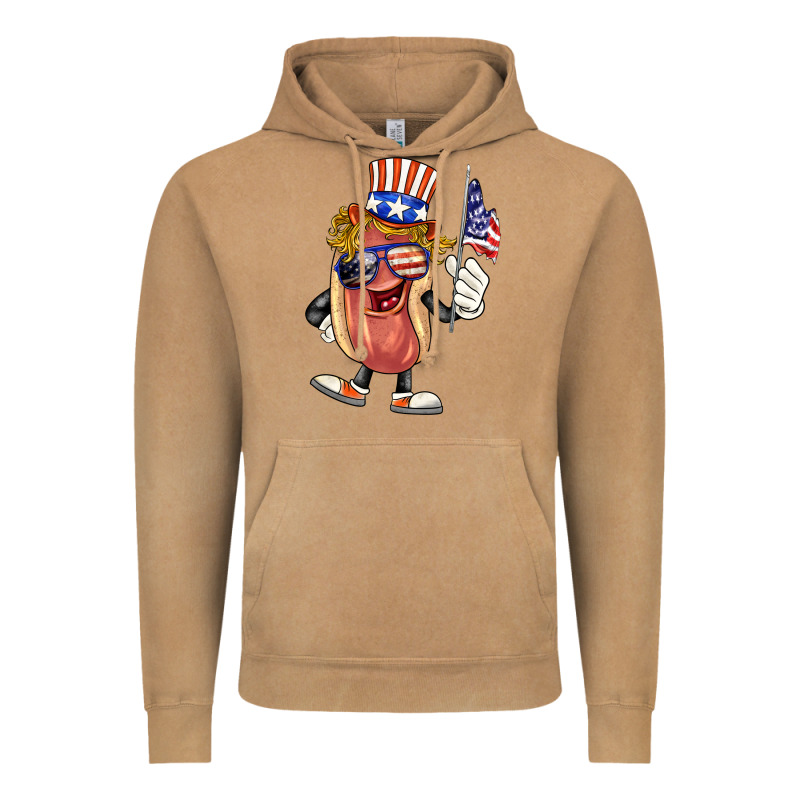 4th Of July Hot Dog Vintage Hoodie by BarkalooDesign | Teevron