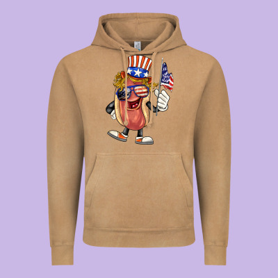 4th Of July Hot Dog Vintage Hoodie Designed By Barkaloodesign