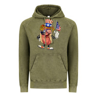 Vintage Olive 4th of july hot dog Vintage Hoodie - BarkalooDesign