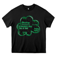 Black st patricks day shamrock typography Heavy Core Tee - MaliasSmallBusiness