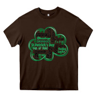 Chocolate Brown st patricks day shamrock typography Heavy Core Tee - MaliasSmallBusiness